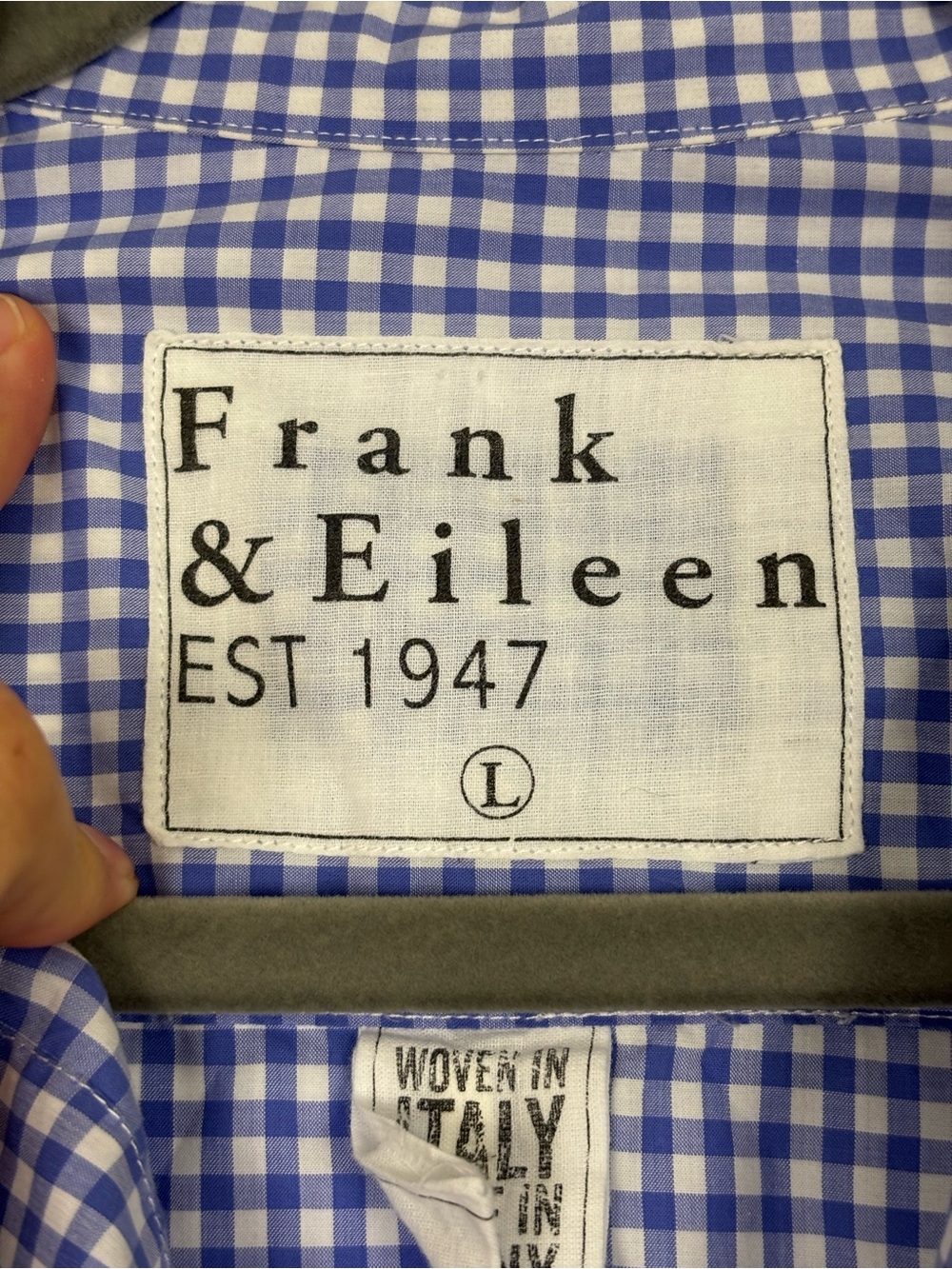 Frank & Eileen blue gingham Barry button down shirt top size large - Picture 6 of 11